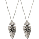 Rune Necklace Stainless Steel Aegishjalmur Chain Spear and Vegvisir Pendant