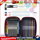 DIY Aluminum Crochet Hooks Sweater Knit Sewing Needles Set Kit (100pcs) Newly