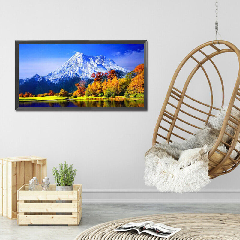 Diamond Painting Snow Mountain Lake Full Round Drill Picture of Rhinestone