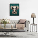 Hand Painted Craft Painting By Numbers DIY Music Elephant Digital Oil Picture