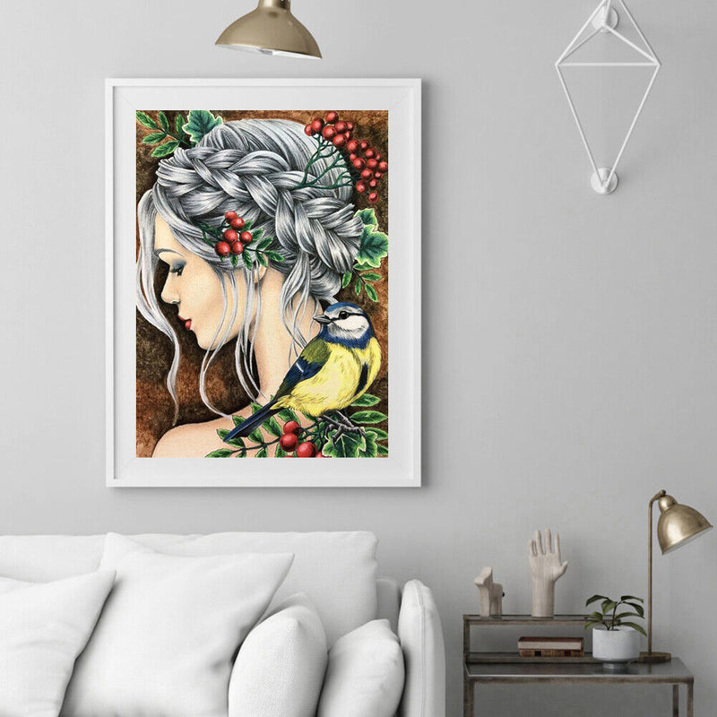 Flower Girl Oil Paint By Numbers Kit DIY Drawing Picture for Adults Home De