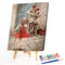 Frameless Oil Paint By Numbers DIY Street Old People Picture Craft Kit for Home