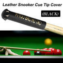 Leather Snooker Cue Tip Cover Protector Sleeve for Stick Billiard(Black)