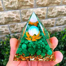 Pyramid Ogan Crystal Energy Tower Nature Reiki Chakra Crushed Stone (G)