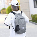 20L Large Waterproof Folding Climbing Backpack Travel Rucksack (Light Gray)