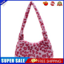Women Plush Fur Animal Print Handbag Small Underarm Bag (Pink Leopard)