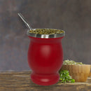 Double Wall Gourd Tea Cup 8oz Stainless Steel Yerba Mate Tea Cup (Red) Newly
