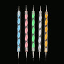 5PCS Beauty Marbleizing DIY 2 Way Painting Manicure Tools Nail Art Dotting Pen