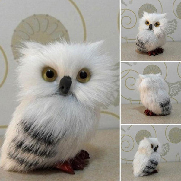 Cute Lovely Owl White Black Furry Christmas Bird Ornament Decoration hot.