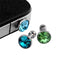 2 x Bling Diamond Mixed Crystal 3.5mm Earphone Jack Stop H2X7 I5T8 T4W0 G3S8