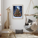 5D DIY Full Drill Round Shape Christmas Tree Rhinestone Diamond Drawing Kit