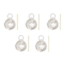 5PCS Glittery Art Ornament Hanging Faceted Clear Crystal Ball Pendant