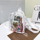 Transparent Backpack Waterproof Letter Love PVC Women Fashion Students Schoolbag