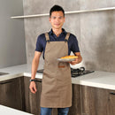Simple Unisex Apron Adjustable Cotton Waterproof Kitchen Pinafore (Coffee)