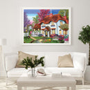 Village House Car Full Round Drill Art Rhinestone Wall Pictures (W0981) Newly