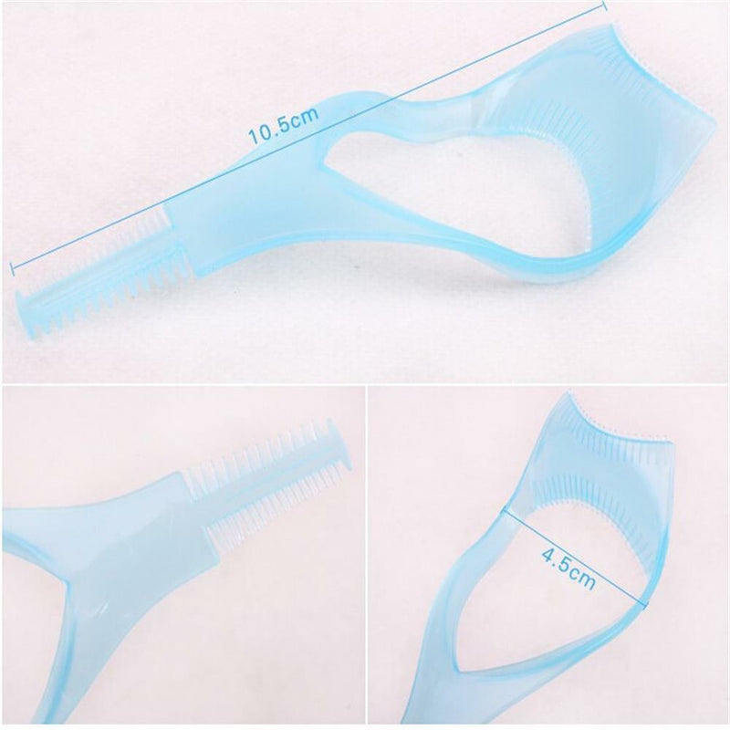 Women 3-In-1 Eyelash Comb Template Make Up Brush Mascara Shield Applicator Tool