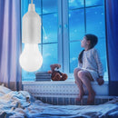 LED Hanging Light Bulb Battery Powered Colorful Pull Cord Bulbs (White) Newly