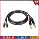 4.9ft Dual 6.35mm 1/4 TS Mono Male to Dual RCA Male Adapter Audio Cable