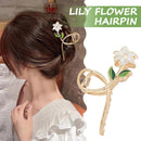 Lily Flower Hairpin Women Metal Hair Claw Barrette Headband Ponytail Crab A4Q8