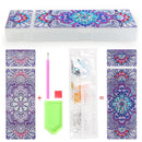 DIY Mandala Special Shaped Diamond Painting 2 Grids Pencil Case Storage Box
