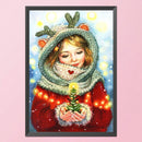 40x53cm Cross Stitch Full Embroidery Kit Christmas Girl Home Decoration Stamped