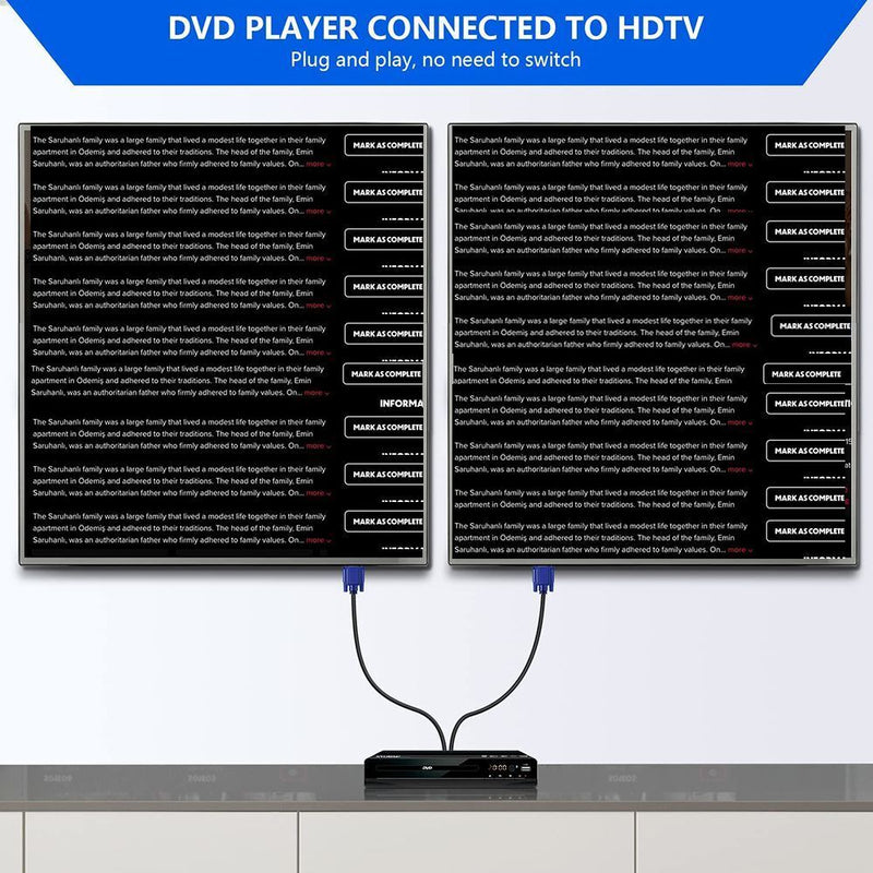 Duplication Full HD 1080P Dual Monitor Y Adapter VGA Splitter Cable Video Cord