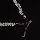 Metal Short Chain Rhinestone Choker Row Diamond Necklace For Women|Girls