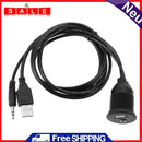 1 Set Extension Cable Car Dashboard Motor USB 2.0 3.5mm M/F AUX Guide Length
