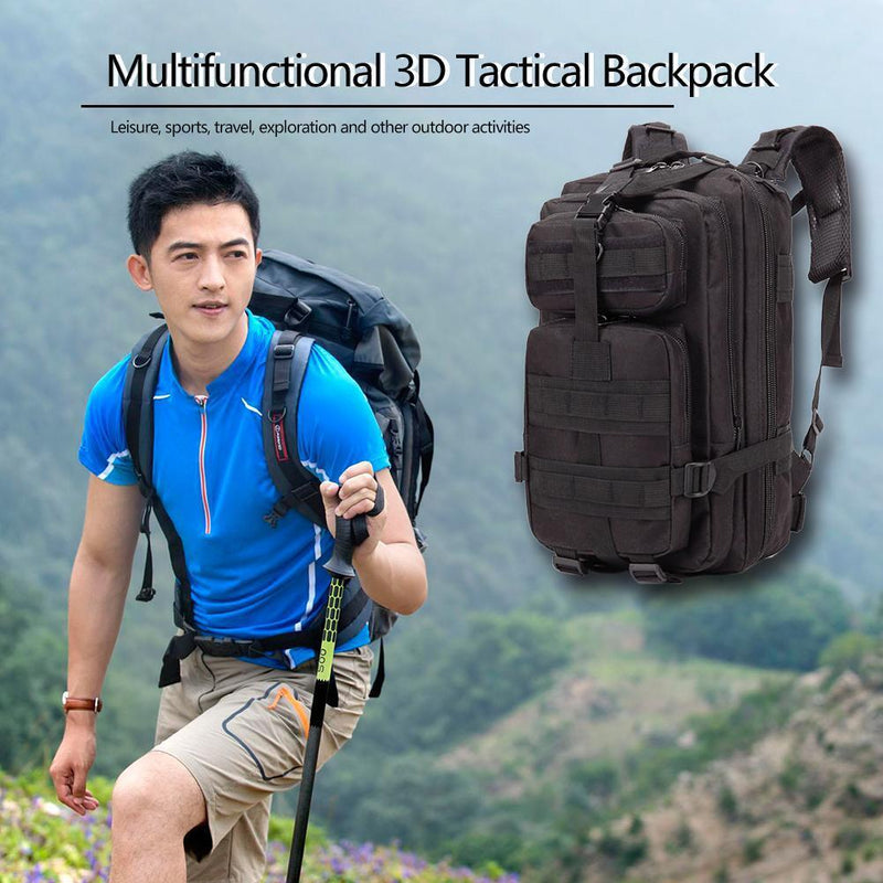 30L Outdoor Sports Waterproof Backpacks Large Storage Rucksack (Black) Newly