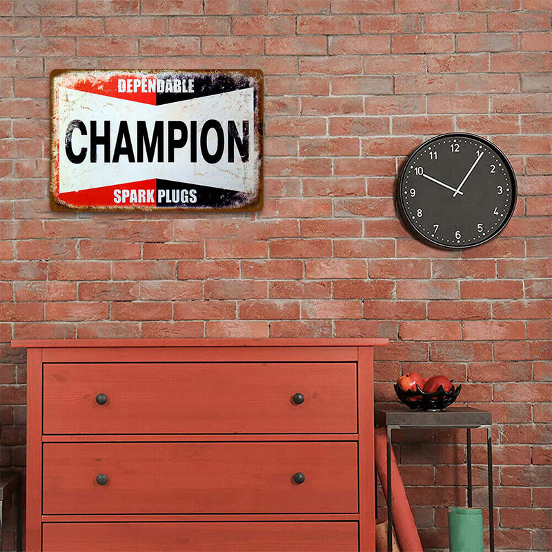 CHAMPION Retro Metal Plate Tin Sign for Bar Pub Club Cafe Art Poster Home Decor