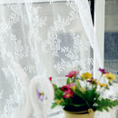 Door Window Sheer Curtain Drape Panel Leaf Voile Tulle Scarfs White