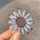 Telephone Wire Elastic Hairbands Women Ponytail Holder Hair Ties (Grey)