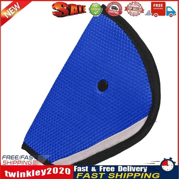 Kids Car Safe Fit Seat Belt Adjuster Baby Triangle Safety Device (Blue) Newly