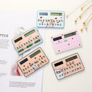 Mini Card Size Calculator Ultra-thin Cute Cartoon Solar Powered Calculator J7A7