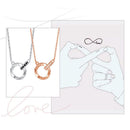 Lover Gift Double Buckle Copper Pendant Round Couple Necklace Clavicle