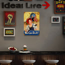 Retro Fighting Women Metal Plate Painting for Bar Pub Tin Plaques Wall Sign