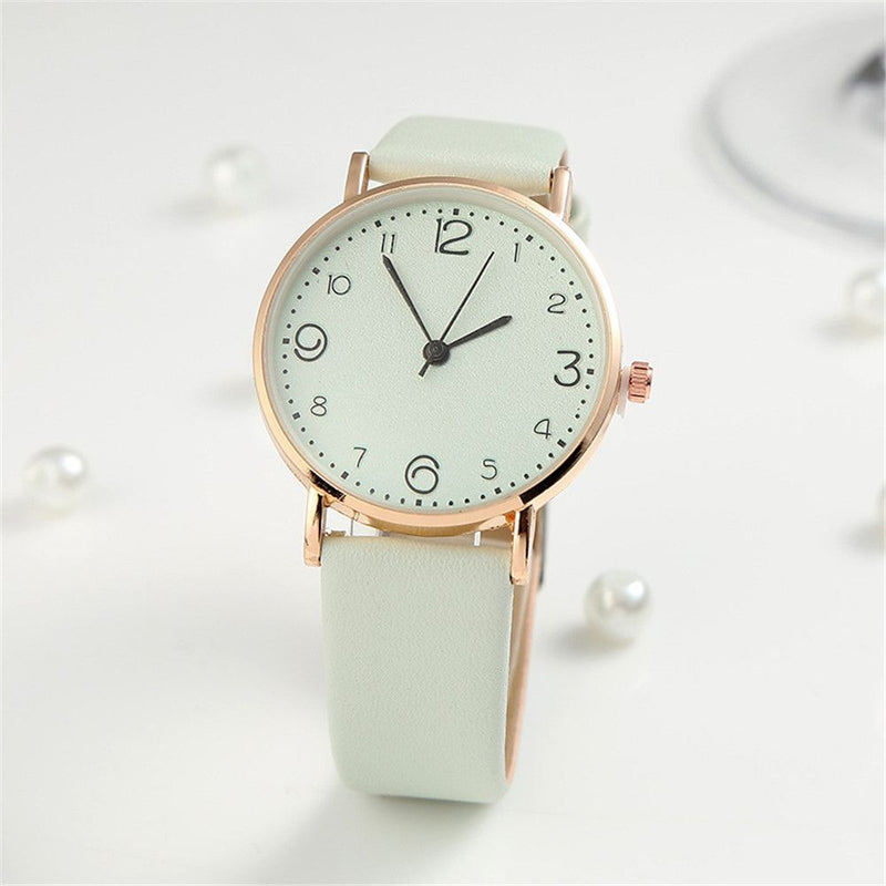 Womens Student Leather Quartz Watch Wristwatches Business Watch Wristband
