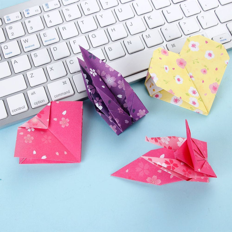 DIY craft Handmade Kids Scrapbooking  Folding Papers Cherry Blossom Origami