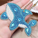 5pcs Diamond Painting Keychain DIY Whale Animal Key Ring Pendants (YSK093)