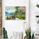 Cross Stitch Kits 11CT Stamped DIY Seaside Cabin Full Embroider Needlework