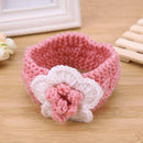 Knitted Flower Kids Hair Band Twist Woven Woolen Baby Headband(Pink)
