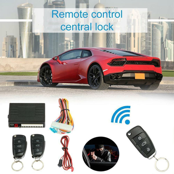 3-button Remote Control Locks Kit Keyless Entry Car Alarm System &2 Flip Key Fob