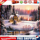 Painting By Numbers Kit DIY Snow House Hand Painted Canvas Oil Art Picture