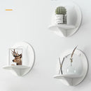 Wall Shelf Free Punch Wall-mounted TV Background Storage Display Holder (B)