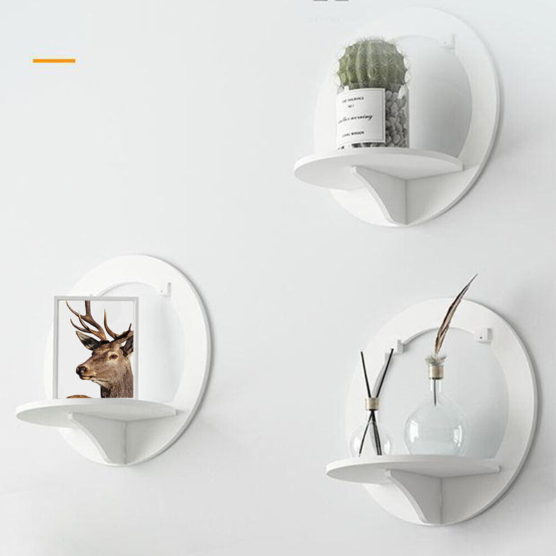 Wall Shelf Free Punch Wall-mounted TV Background Storage Display Holder (B)