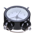 Mini Cartoon Dial Number Round Desk Children Metal Alarm Clock(Black)