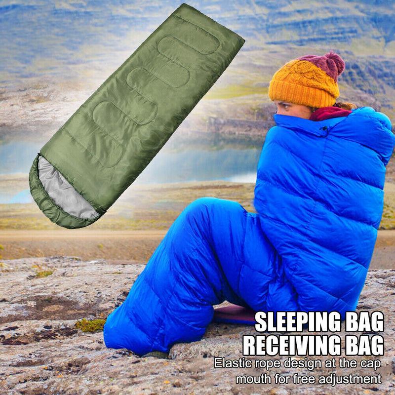 #A Ultralight Sleeping Bag Winter Warm Envelope Hooded Outdoor Hiking Sleeping B