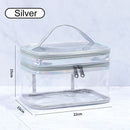 Transparent Waterproof Travel Cosmetic Bag Zippered Large Capacity Storage