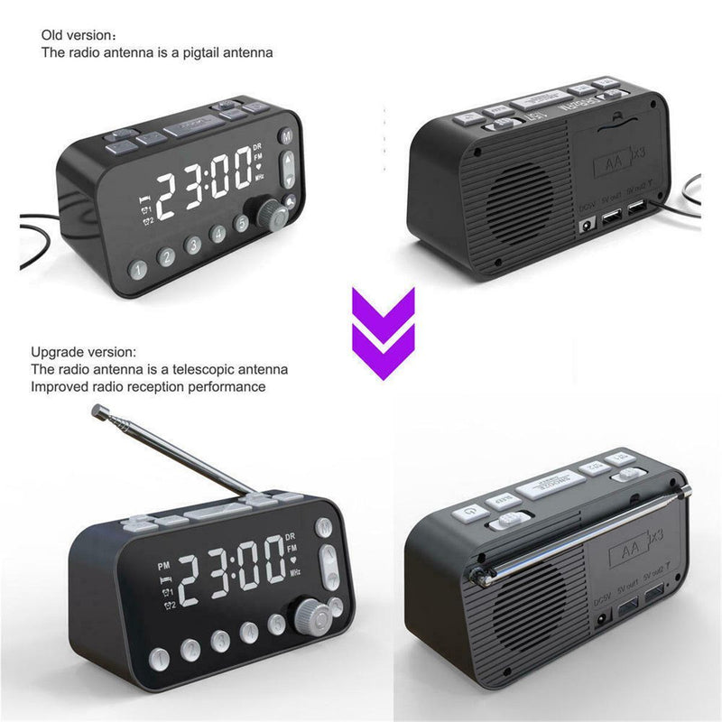 Digital Dual Timer LED Radio Clock Home Decor Alarm Clock Sleep Bedside Clocks