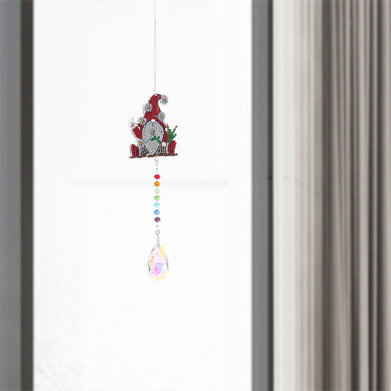 2pcs Crystal Wind Chimes Diamond Hanging Light Catcher Home Decor (ZH012)